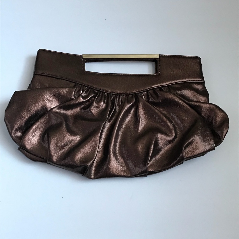 Women’s Brown Metallic Clutch
